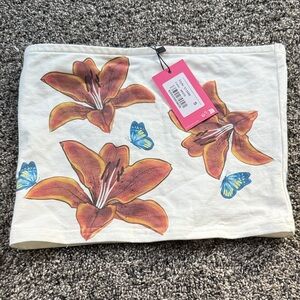 Edikted Floral and Butterfly Accent Pillow Cover - Orange and Blue